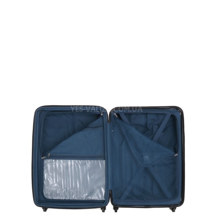 Чемодан средний M поликарбонат чёрный 66х46х26+4/77л/3.6кг/Airtex 748, фото 15