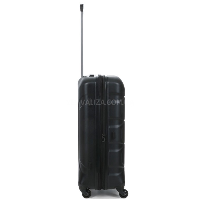 Чемодан средний M поликарбонат чёрный 66х46х26+4/77л/3.6кг/Airtex 748, фото 5