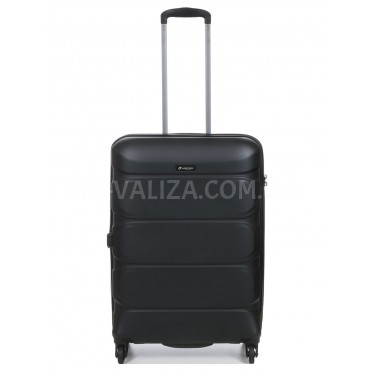 Валіза середня M полікарбонат чорна 66х46х26+4/77л/3.6кг/Airtex 748
