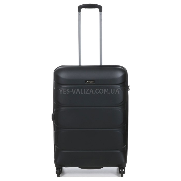 Валіза середня M полікарбонат чорна 66х46х26+4/77л/3.6кг/Airtex 748, фото 1