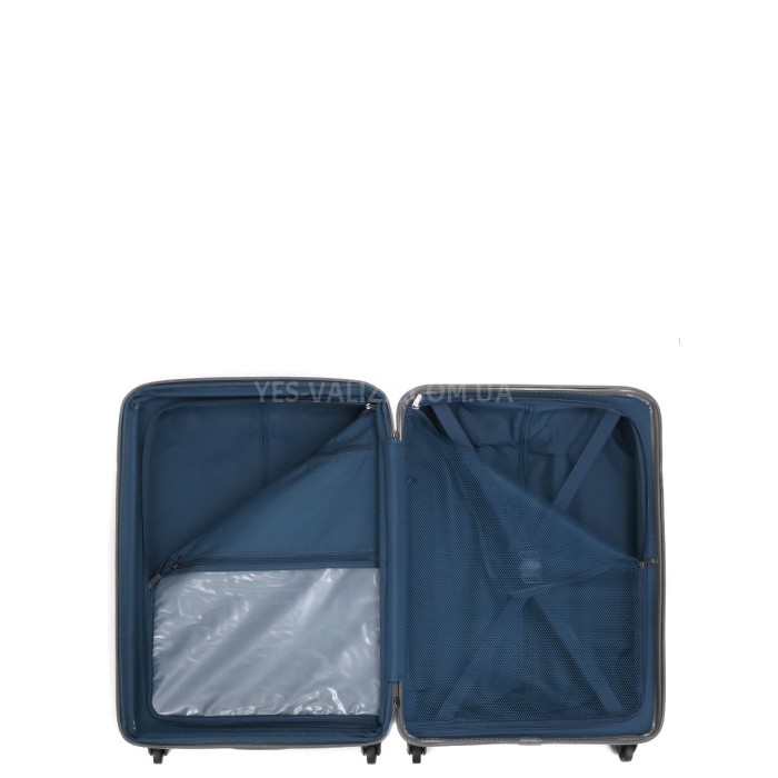 Валіза середня M полікарбонат сіра 66х46х26+4/77л/3.6кг/Airtex 748, фото 15