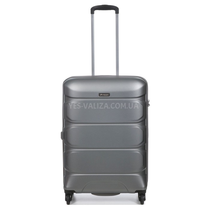Валіза середня M полікарбонат сіра 66х46х26+4/77л/3.6кг/Airtex 748, фото 1