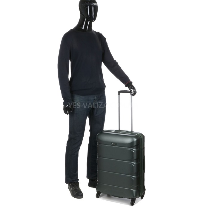 Чемодан средний M поликарбонат зелёный 66х46х26+4/77л/3.6кг/Airtex 748, фото 16