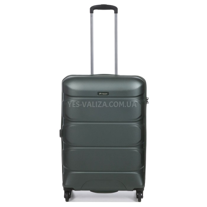 Валіза середня M полікарбонат зелена 66х46х26+4/77л/3.6кг/Airtex 748, фото 2