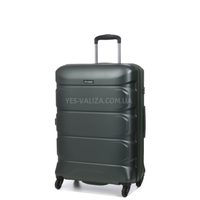 Чемодан средний M поликарбонат зелёный 66х46х26+4/77л/3.6кг/Airtex 748, фото 1