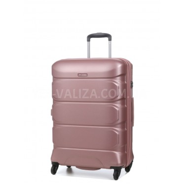 Чемодан средний M поликарбонат розовый 66х46х26+4/77л/3.6кг/Airtex 748