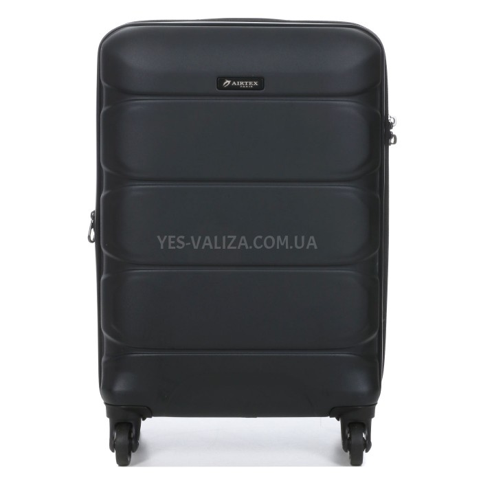 Чемодан малый S поликарбонат чёрный 55х35х21+4/40л/2.75кг/Airtex 748, фото 3
