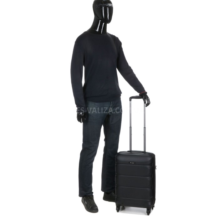 Валіза мала S полікарбонат чорна 55х35х21+4/40л/2.75кг/Airtex 748, фото 16