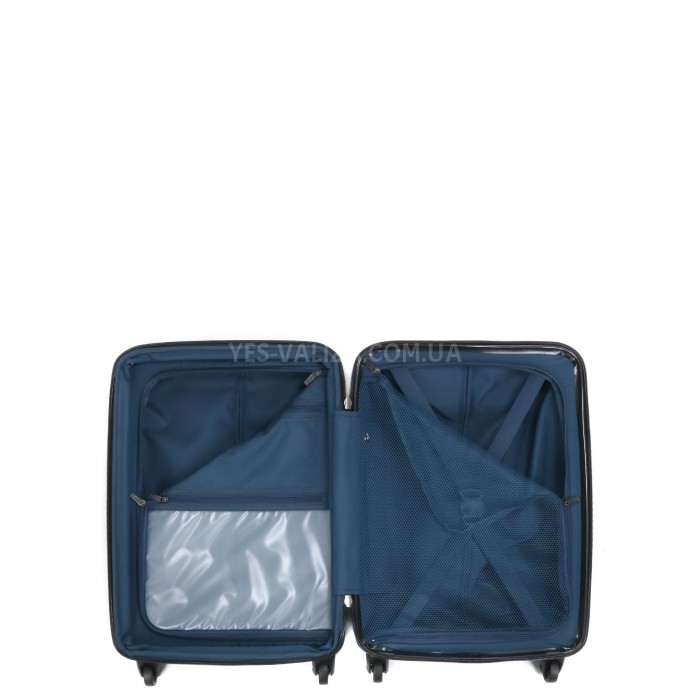 Чемодан малый S поликарбонат чёрный 55х35х21+4/40л/2.75кг/Airtex 748, фото 15