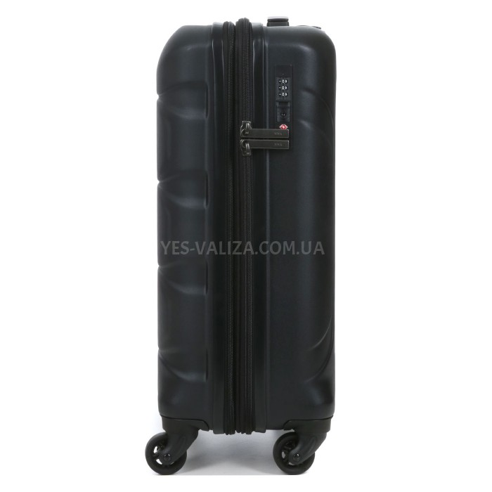 Чемодан малый S поликарбонат чёрный 55х35х21+4/40л/2.75кг/Airtex 748, фото 6
