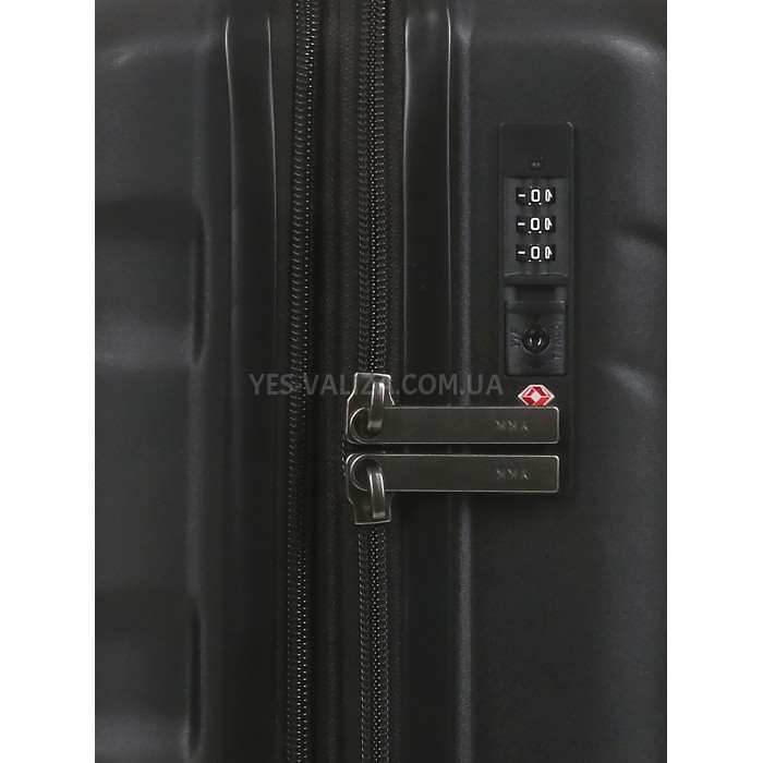 Чемодан малый S поликарбонат чёрный 55х35х21+4/40л/2.75кг/Airtex 748, фото 11