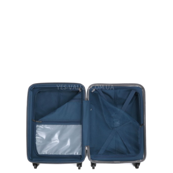 Чемодан малый S поликарбонат серый 55х35х21+4/40л/2.75кг/Airtex 748, фото 15