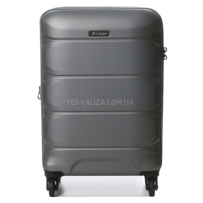 Чемодан малый S поликарбонат серый 55х35х21+4/40л/2.75кг/Airtex 748, фото 3