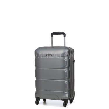 Валіза мала S полікарбонат сіра 55х35х21+4/40л/2.75кг/Airtex 748