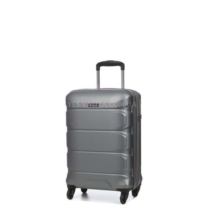 Валіза мала S полікарбонат сіра 55х35х21+4/40л/2.75кг/Airtex 748, фото 1