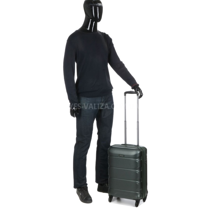 Чемодан малый S поликарбонат зелёный 55х35х21+4/40л/2.75кг/Airtex 748, фото 16