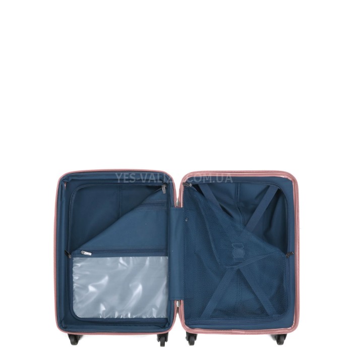 Валіза мала S полікарбонат рожева 55х35х21+4/40л/2.75кг/Airtex 748, фото 15