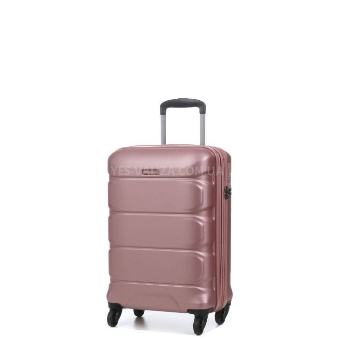 Валіза мала S полікарбонат рожева 55х35х21+4/40л/2.75кг/Airtex 748, фото 1