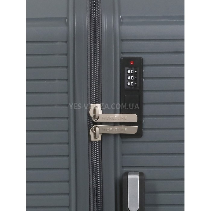 Набор чемоданов Франция (L M S-3шт) полипропилен серый/Worldline 291, фото 7