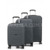 Набор чемоданов Франция (L M S-3шт) полипропилен серый/Worldline 291, фото 9