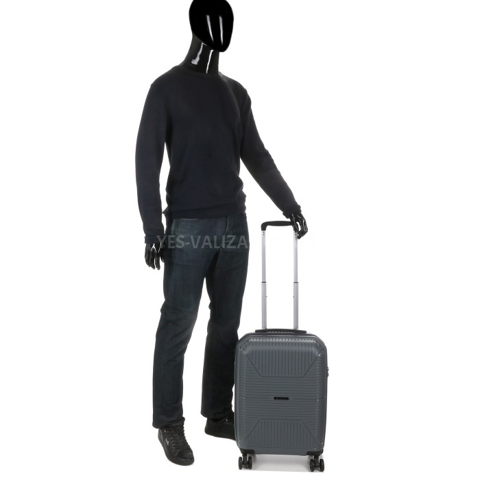 Валіза мала S поліпропілен сіра 55х37х22см/38л/2.7кг/Worldline 291, фото 11