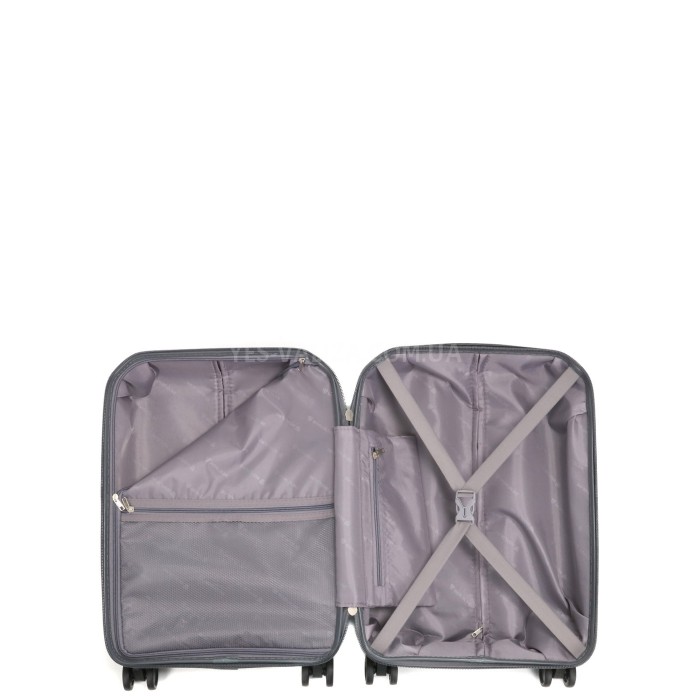 Валіза мала S поліпропілен сіра 55х37х22см/38л/2.7кг/Worldline 291, фото 8