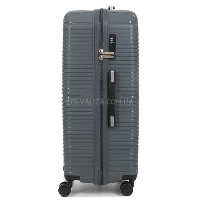 Валіза велика L поліпропілен сіра 75х49х30см/96л/4.1кг/Worldline 291, фото 3