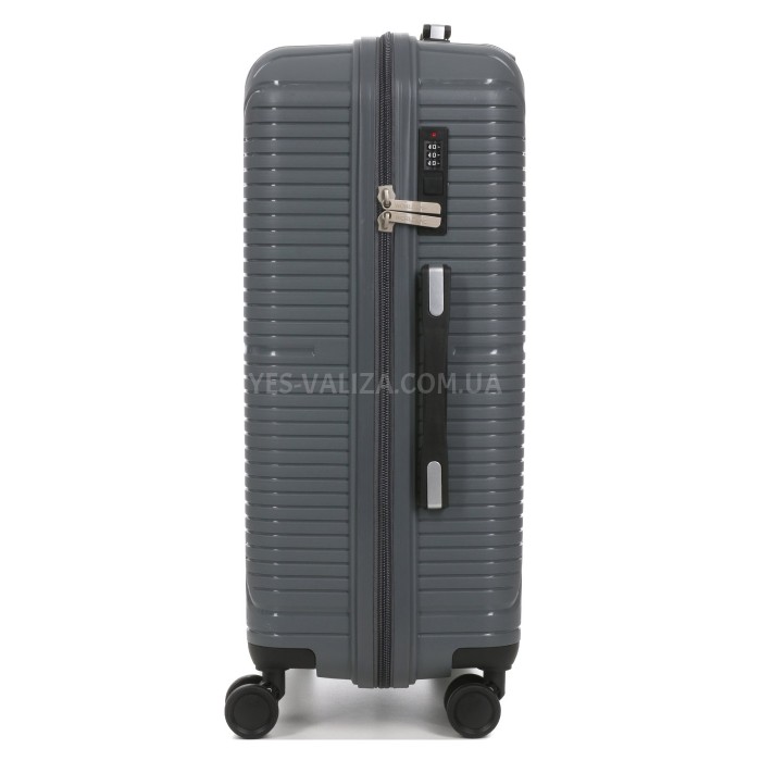 Валіза середня М поліпропілен сіра 65х44х26см/62л/3.3кг/Worldline 291, фото 5