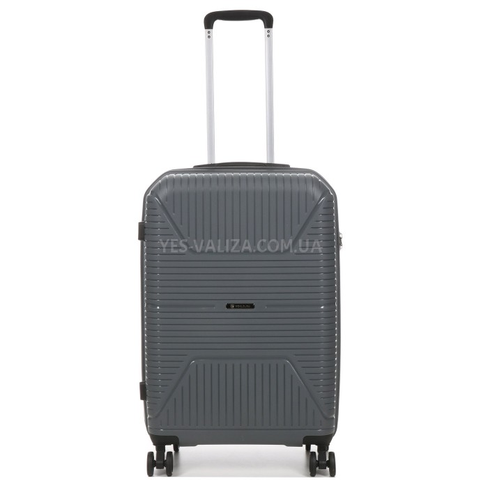 Чемодан средний М полипропилен серый 65х44х26см/62л/3.3кг/Worldline291, фото 2