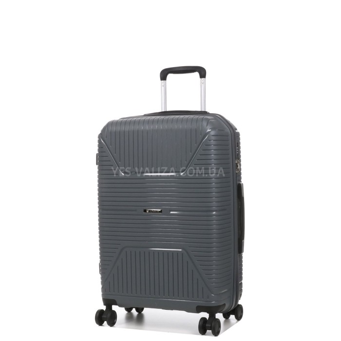 Валіза середня М поліпропілен сіра 65х44х26см/62л/3.3кг/Worldline 291, фото 1