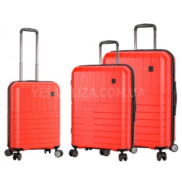 Набір валіз Франція (L M S-3шт) поліпропілен червоний/Snowball 39403