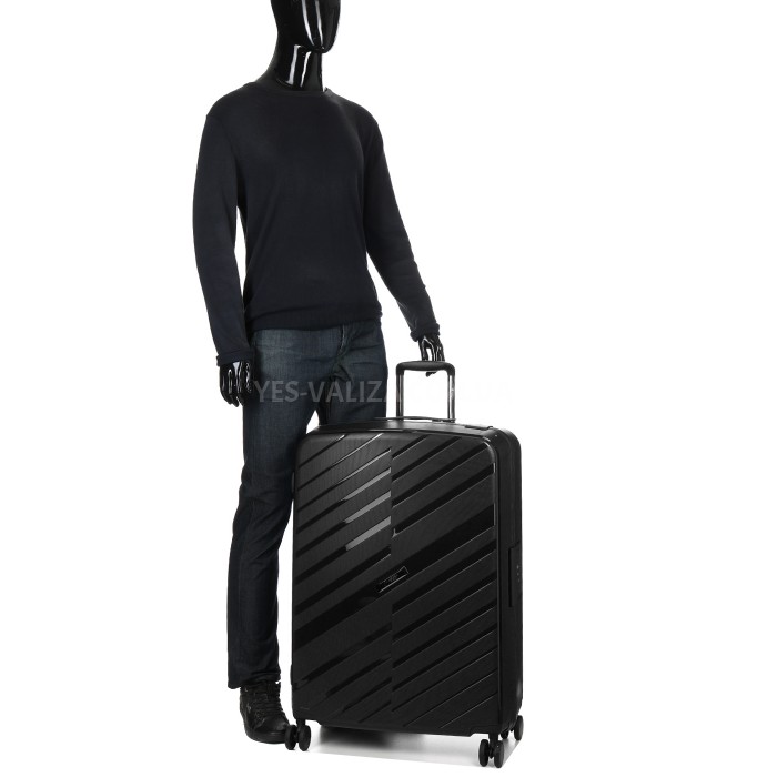 Чемодан большой L полипропилен чёрный 77х51х28см/101л/5.3кг/Airtex 229, фото 10