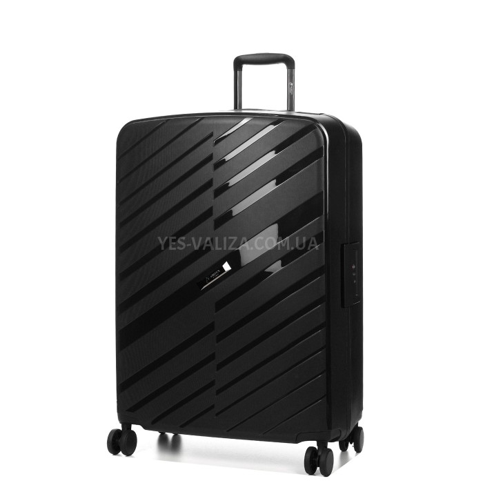 Валіза велика L поліпропілен чорна 77х51х28см/101л/5.3кг/Airtex 229, фото 1