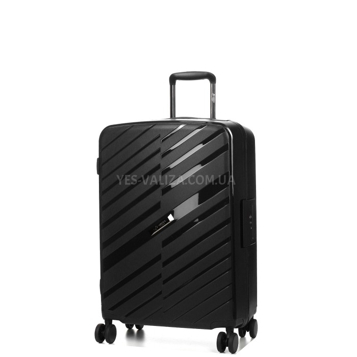 Чемодан средний M полипропилен чёрный 67х43х25см/76л/4.6кг/Airtex 229, фото 1
