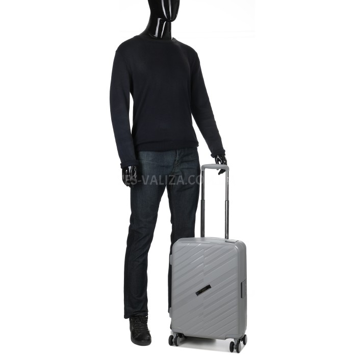 Чемодан малый S полипропилен серый 55х37х20см/33л/3.12кг/Airtex 229, фото 10