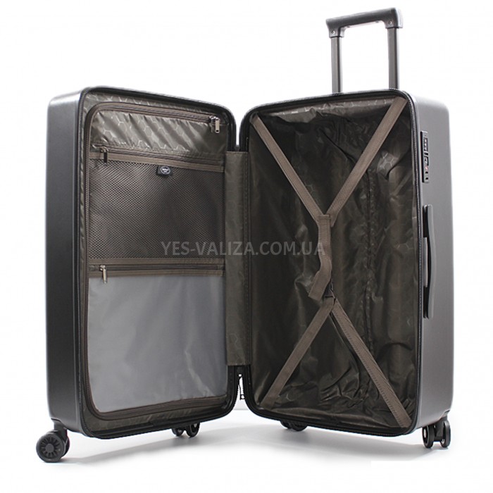 Чемодан малый S поликарбонат чёрный 55х35х20+5/43л/2.85кг/Airtex 231, фото 8