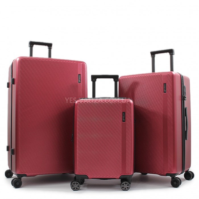 Набор чемоданов Франция (L M S-3шт) поликарбонат красный/Airtex 231, фото 1