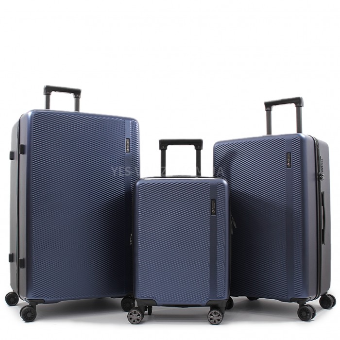 Набор чемоданов Франция (L M S-3шт) поликарбонат синий/Airtex 231, фото 1