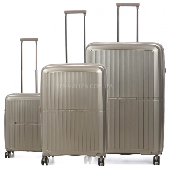 Набор чемоданов Франция (L M S-3шт) полипропилен шампань/Airtex 249, фото 1