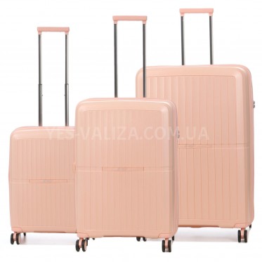 Набір валіз Франція (L M S-3шт) поліпропілен рожевий/Airtex 249