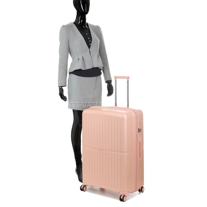 Чемодан большой L полипропилен розовый 76x52x32+5/125л/4.4кг/Airtex 249, фото 10