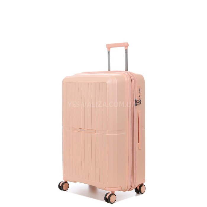 Валіза середня M поліпропілен рожевий 66х48х25+5/83л/3.4кг/Airtex 249, фото 1