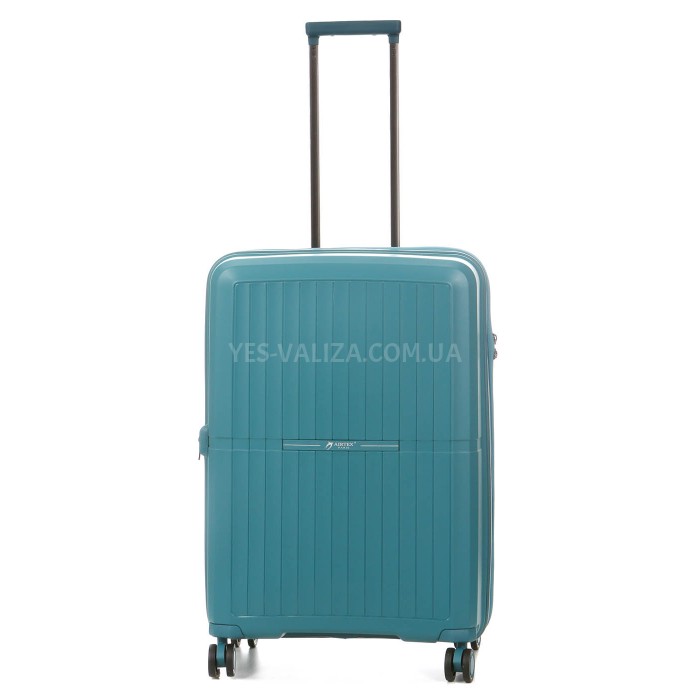 Валіза середня M поліпропілен зелений 66х48х25+5/83л/3.4кг/Airtex 249, фото 2
