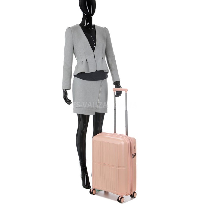 Чемодан малый S полипропилен розовый 55x40x23(+5)см/49л/2.8кг/Airtex 249, фото 10