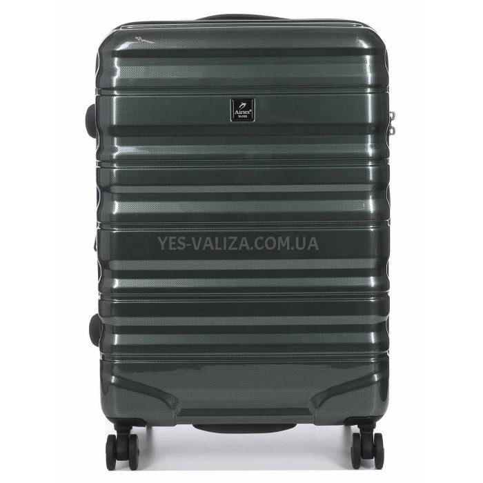 Чемодан Airtex средний M поликарбонат зелёны 66х43х25(+5)см/76л/3.5кг, фото 2