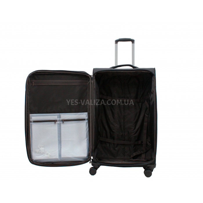 Чемодан большой L ткань чёрный 80х46х29(+5)см/96л/3.8кг/Airtex 839, фото 9