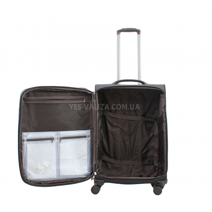 Чемодан средний M ткань чёрный 68х43х27(+5)см/68л/3.3кг/Airtex 839, фото 9