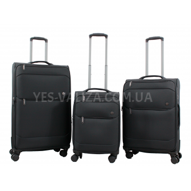 Набір валіз Франція (L M S-3шт) тканина чорний/Airtex 839