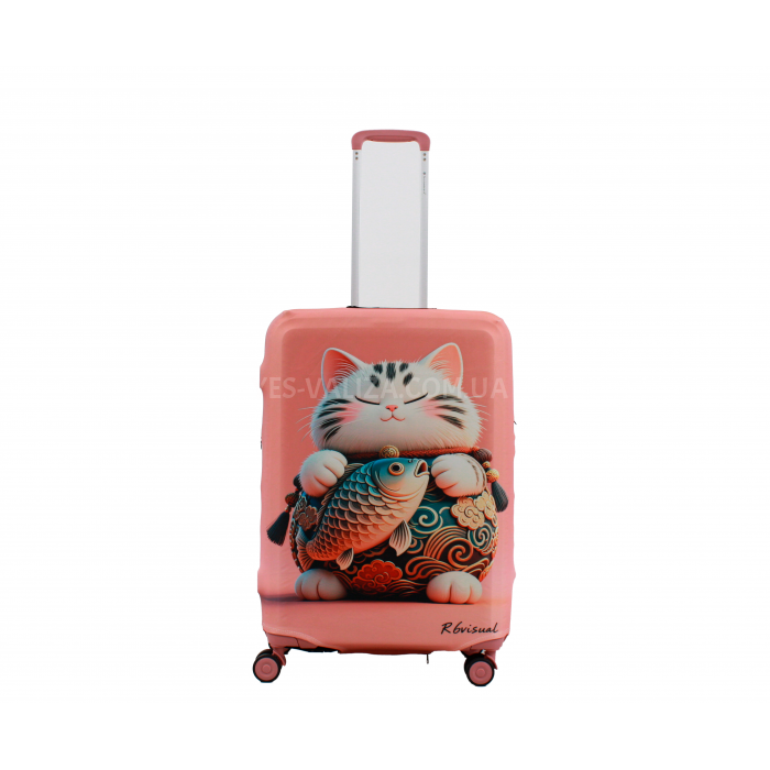 Чохол для валізи Польща середній М (дайвінг) кіт /Fly 816-24, фото 3