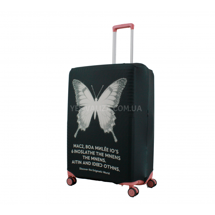 Чохол для валізи Польща великий L тканина (дайвінг) метелик/Fly 342-28, фото 1